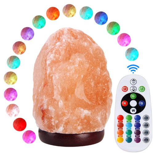pursalt Himalayan Salt Lamp Night Light with Remote Control, Upgraded 16 Colors Changing & 4 Light Modes LED USB Salt Rock Lamp, Natural Crystal Pink Mini Small Salt Lamp for Home Decor and Gift - 