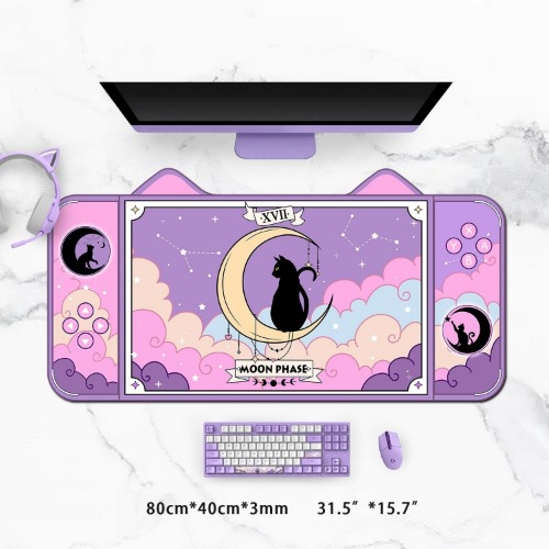 Moon Magic Neko Gaming Mousepad - Cat Ear 80x40cm