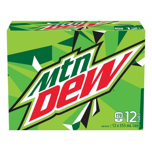 Mountain Dew - Soft Drink, 12 Count, 4260ml - 355mL (Pack of 12) Mtn Dew