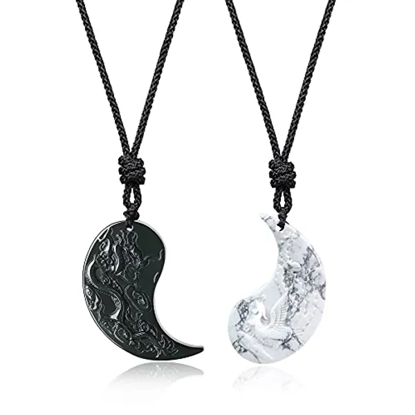 COAI Dragon Phoenix Yin Yang Pendant Necklaces for Couples