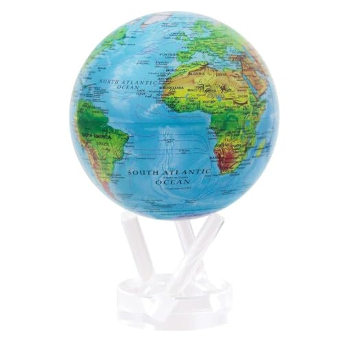 Mova Globe Blue Relief Map, 4.5 inches Powered by ambient light MG-45-RBE - Plastic