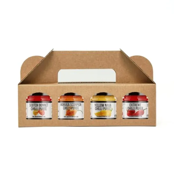 The World's Hottest Chilli Challenge Gift Set | 2020 Edition | Extremely Hot Chilli Set | 4X 41ml Concentrated World's Hottest Chilli Purees