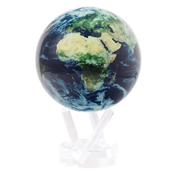 MOVA Mova Globes World Maps Series 4.5 inches Earth Satellite View with Cloud Globe Mysterious Globes that self-spinning with ambient light. MG-45-STE-C with base