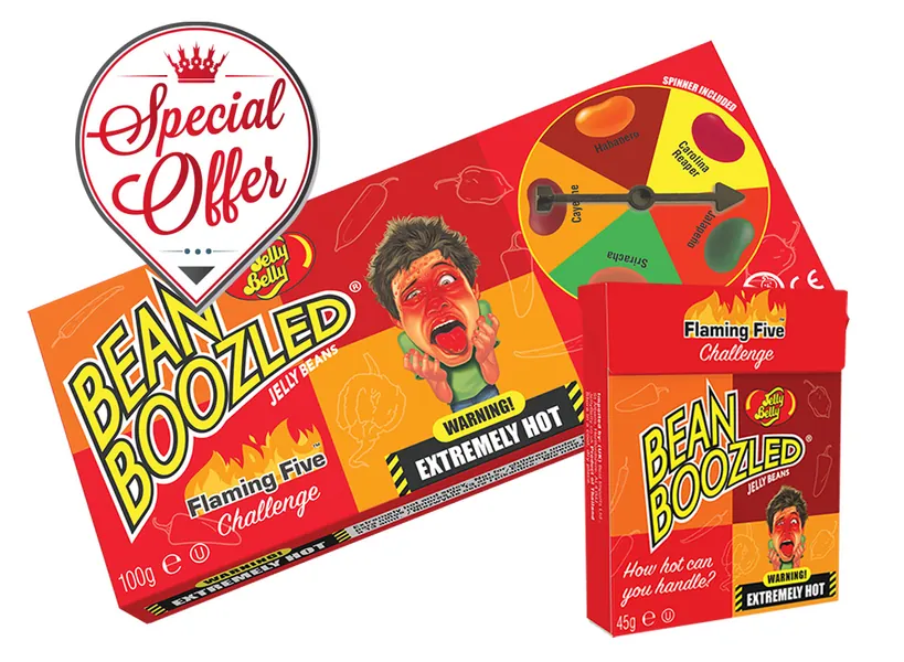 BeanBoozled Flaming Five Spinner &Refill Special Offer 145g - Jelly Belly UK