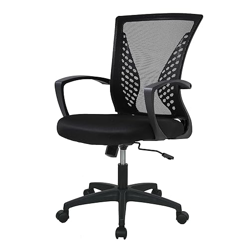 PayLessHere Office Computer Gaming Chair Ergonomic Mesh Desk Chair Adjustable Video Game Chairs with 360 Degrees Swivel Wheels Armrest Lumbar Support for Home Office,Black - Black