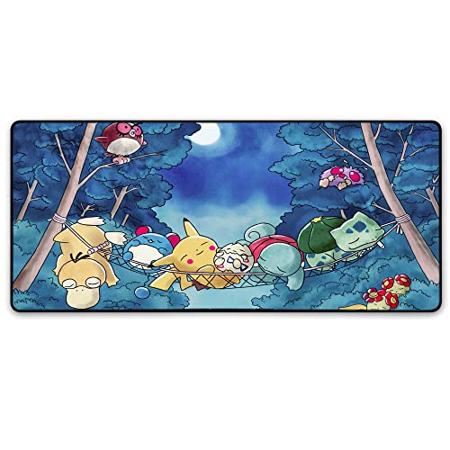 Poke Starters Hammock Gaming Mouse Pad - Professional XXL PC Desk Mat - Keyboard & Mouse Accessory - Japan Anime Art - Extended (70cm*30cm)
