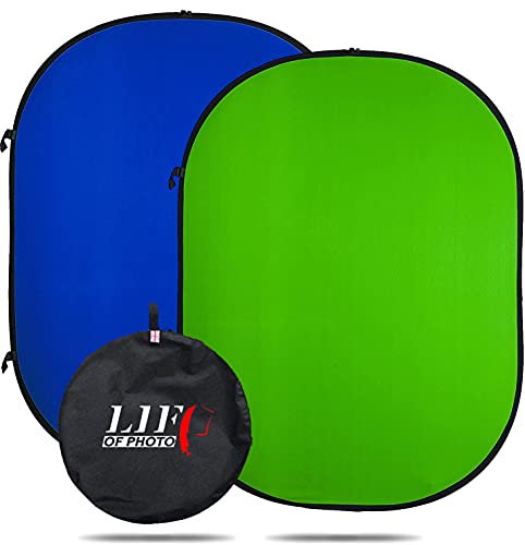 Chromakey Greenscreen Green/Blue Backdrop/Background Digital Screen, Portable, Pop Up, 100% Cotton, Muslin, Foldable, Folding, Double Sided, Matt Rectangle, Collapsible Backdrop 150x200cm