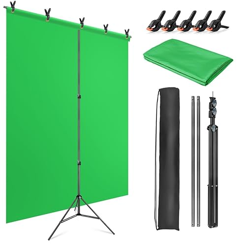Green Screen Background with Stand 1.5 x 2M (5 x 6.5FT)