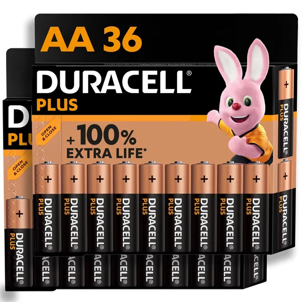 Duracell Plus AA Alkaline Batteries [Pack of 36], 1,5V LR6 MN1500 [Amazon exclusive]