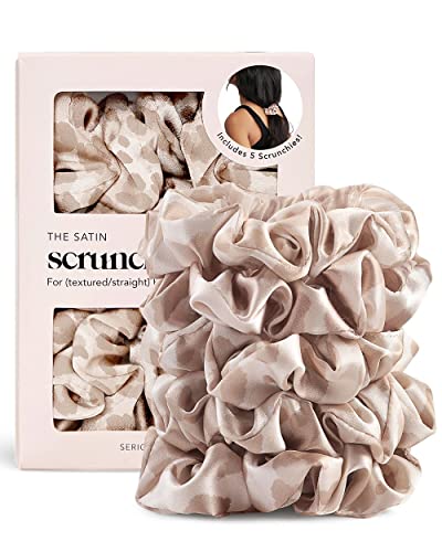 Satin Hair Scrunchies - 5 PACK