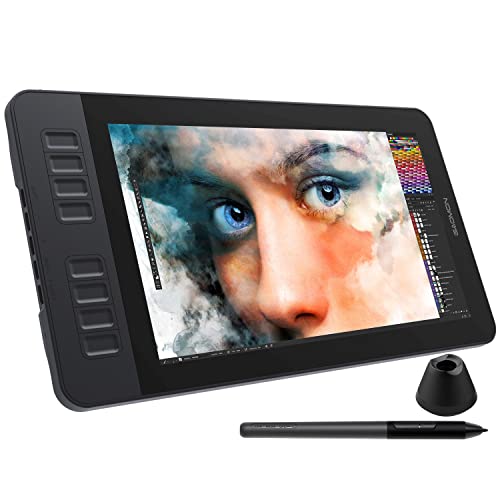 GAOMON PD1161 Tablette Graphique avec Ecran HD 11,6 Pouces Tablette de Dessin avec Stylet Passif à 8192 Niveaux et 8 Raccourcis idéal pour Les Débutants, Compatible avec Windows/Mac OS/Chrome/Linux - PD1161