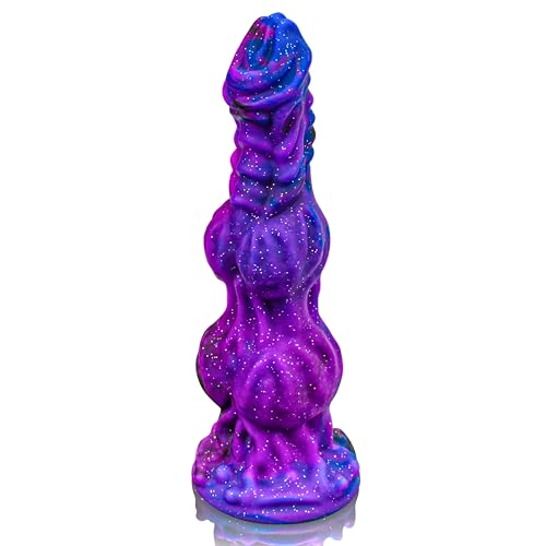 9.6" Monster Dildo Fantasy Horse Dildo with 2 Big Knots, Huge Dildo Thick Anal Dildo with Strong Suction Cup, Dragon Dildo Dog Knot Dildo for Women Sex, Anal Toys for Men Gay, Adult Toys for Women Men - Purple