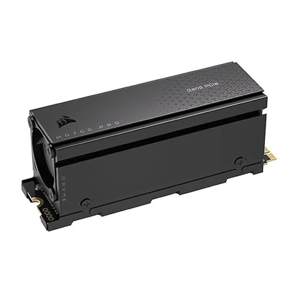 Corsair MP700 PRO with Air Cooler 2TB M.2 PCIe Gen5 x4 NVMe 2.0 SSD – M.2 2280 – Up to 12,400MB/sec Sequential Read – High-Density TLC NAND – Black