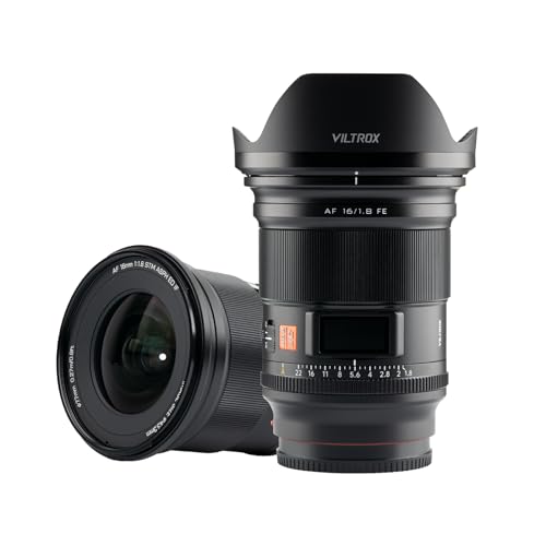 Viltrox 16 mm f1.8 Lens FE Wide Angle Large Aperture Lenses with LCD Screen Compatible with Sony E-Mount Cameras A7III A7IV A7RIII A7RIV A7C A9 A7R