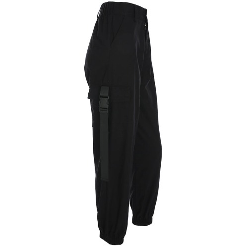 'Vision in Black' Casual cargo pants - Black / S