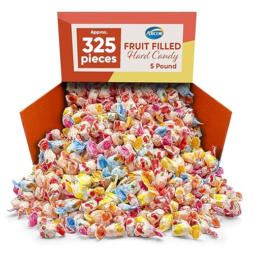 Arcor Fruit Filled Candy - Hard Bulk Candy - 5 Pounds Approx 325 - Candy Variety Pack with Fruit Filled Candy - Hard Candy Soft Center Delights - Fruit - 5 Pounds