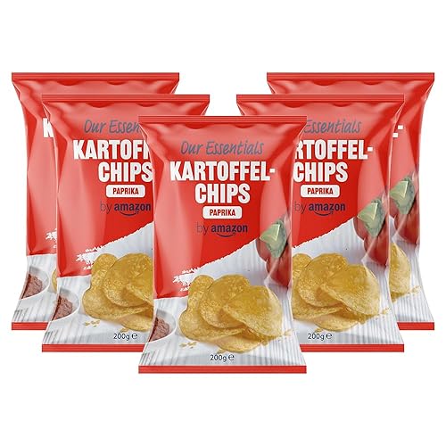 by Amazon Kartoffelchips Paprika, 200g (Packung mit 5) - 200 g (5er-Pack)