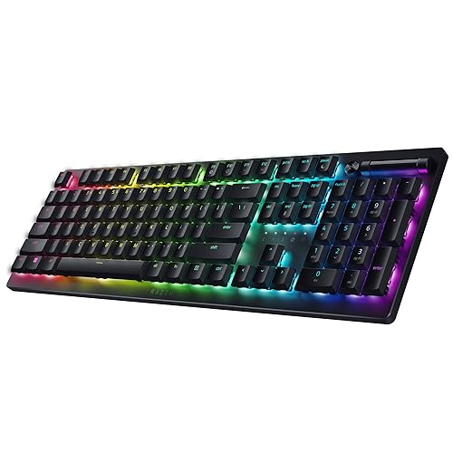 Razer DeathStalker V2 Pro Wireless Gaming Keyboard: Low Profile Optical Switches Linear Red - HyperSpeed Wireless & Bluetooth - Chroma RGB - Up to 200 Hr Battery - Snap Tap - Classic Black - V2 Pro - Linear Optical Switch