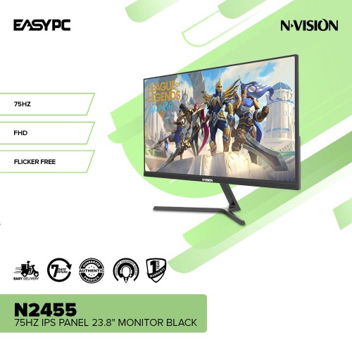 Nvision N2455 75Hz IPS Panel 23.8" Monitor Black/White | Black