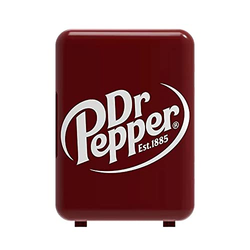 CURTIS MIS135DRP DR. Pepper Mini Portable Compact Personal Fridge Cooler, 4 Liter Capacity, 6 Cans, Makeup, Skincare, Freon-Free & Eco Friendly, Maroon - MAROON - Cooler