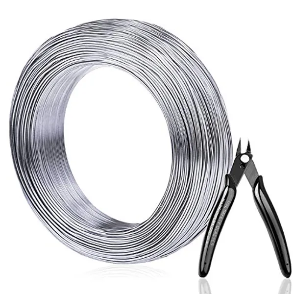 Aluminum Wire, Anezus 18 Gauge 328 FT Metal Wire Bendable Sculpting Aluminum Wire 1mm for Crafts Jewelry Making Beading Floral (Silver)