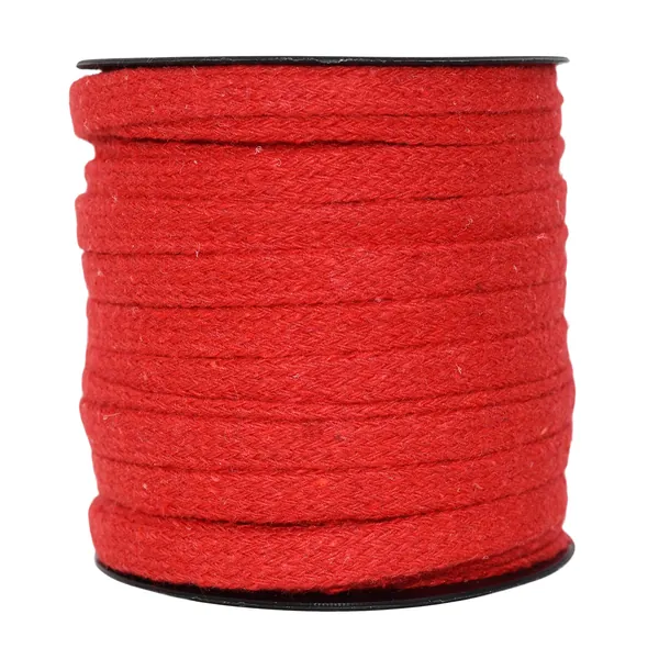 Mandala Crafts Red Flat Drawstring Cord Drawstring Replacement, 3/8 Inch 20 YDs Red Soft Drawstring Cotton Draw Cord Hoodie Sweatpants Drawcord Replacement
