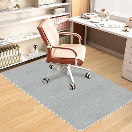 Office Chair Mat for Hardwood Floor HAODEMI Tile Non-Slip Office Computer Chair Mat for Rolling Chair Easy Clean and Flat Without Curling Anti-Slip,Light Grey(48"*36") - 48"*36" - Light Gray