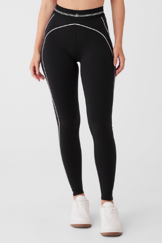 Airbrush High-Waist Heart Throb Legging - Black/White | Black/White / M