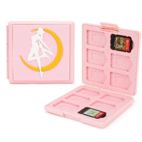 LightPro Game Card Case for Nintendo Switch, Switch Game Storage with 112 Game Card Slots and 12 Micro SD Card HoldersCase(Sailor Moon)