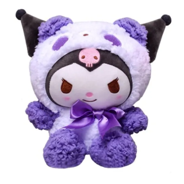 Kuromi Plush 20CM,My Melody Bowknot Cute Cartoon Stuffed Doll Figure Plushie Soft Fluffy Toy for Girls Gift (20cm, B)