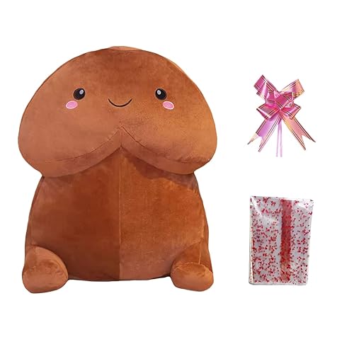 RZUFZPNB Funny Plush Pillow Cartoon Soft Stuffed Plush Home Decor Pillow Cute Creative Plush Prank Festival Gift for Friend (Brown, 11.8in) - 11.8in - Brown