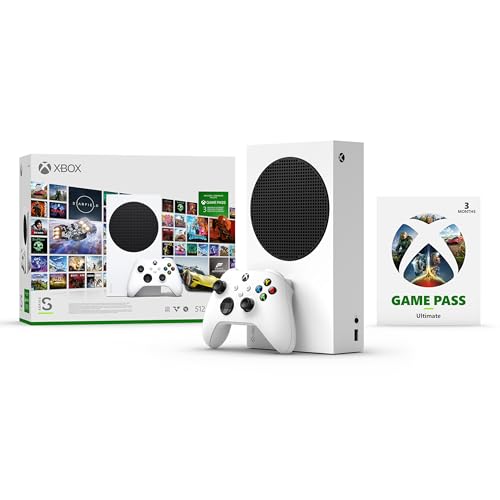 Xbox Series S – Starter Bundle - Includes hundreds of games with Game Pass Ultimate 3 Month Membership - 512GB SSD All-Digital Gaming Console - Xbox Series S 512GB + 3M Game Pass Ultimate