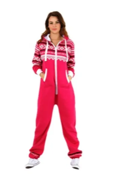 Parsa Fashions ® New Womens Ladies Aztec Print Hooded Zip Up Onesie Jumpsuit Plus Sizes S-XXXXL Sizes UK 8-22
