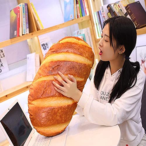 Levenkeness 3D Simulation Bread Shape Plush Pillow,Soft Butter Toast Bread Food Cushion Stuffed Toy for Home Decor 23.6" - 23.6"