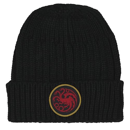 Game of Thrones: House of The Dragon Beanie Targaryen Yarn Knit Beanie Hat Cap Black