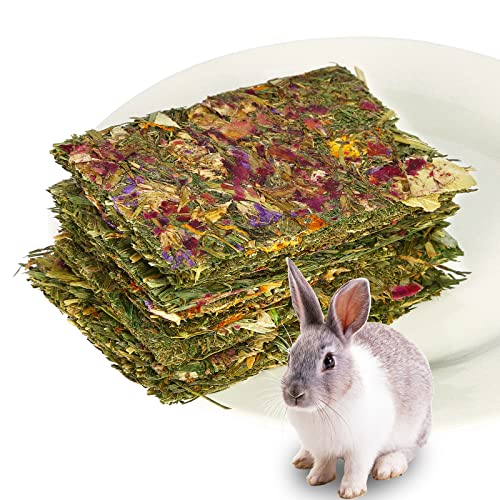 HGPOKLVT Rabbit Chew Toys, Chinchilla Treats for Dental Health, Natural Timothy Hay Chips Chew Treats,Small Animals Snacks for Rabbits, Hamsters, Bunny, Guinea Pig, Chinchillas (Timothy) - Timothy
