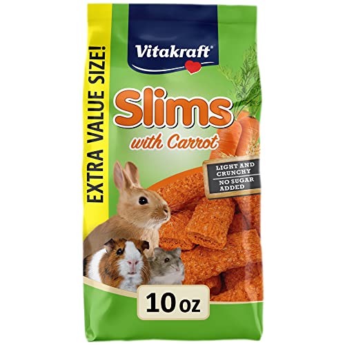 Vitakraft Slims Small Animal Treats - Carrot - Crispy Nibble Stick Treat - 10 oz - 10 Ounce (Pack of 1)