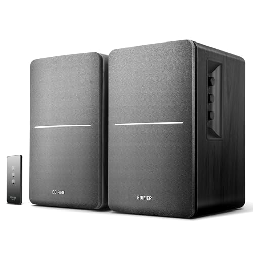 Edifier R1280T Powered Bookshelf Speakers - 2.0 Active Near Field Monitors - Studio Monitor Speaker - Black - 42 Watts RMS - Black