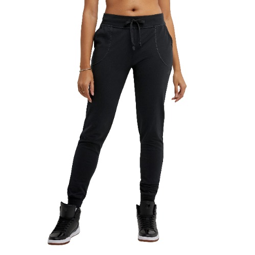 Champion Women's Everyday Cotton Joggers, Jersey Sweatpants, Lightweight Joggers, 29" Inseam - Small - Black