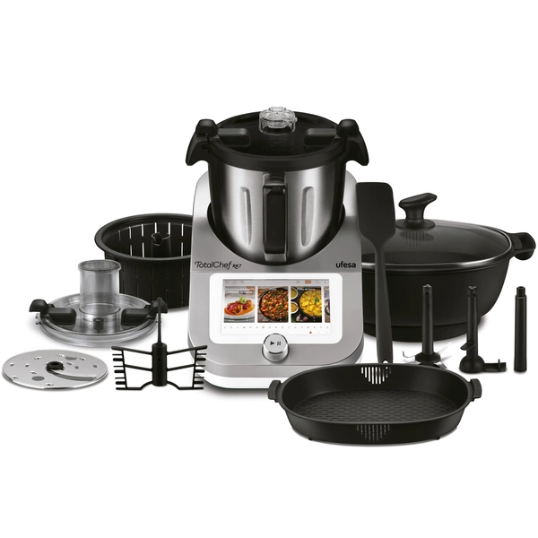 Ufesa TotalChef RK7 Food Processor with WiFi, Multifunctional Kitchen Robot with Cooking Function, Cooking Robot 30 Functions, 4.5 L, 7 Inch Touch Screen, Interactive Recipe Book, Amazon Exclusive