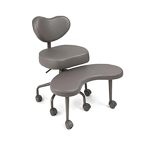 Pipersong Meditation Chair Plus, Cross Legged Chair with Wheels, ADHD Chair, Criss Cross Desk Chair with Lumbar Support and Adjustable Stool, Flexible Design for Fidgety Sitters, Grey - Grey - 17.5" Seat