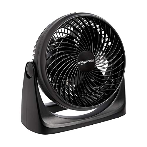 Amazon Basics 3 Speed Small Room Air Circulator Fan, 7-Inch Blade, Black, 6.3"D x 11.1"W x 10.9"H - 6.3"D x 11.1"W x 10.9"H