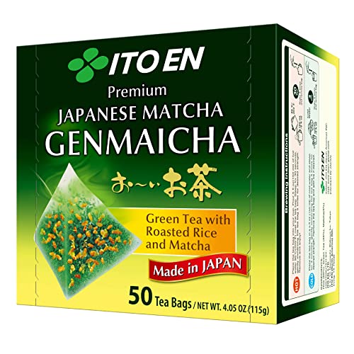 ITO EN Oi Ocha Premium Japanese Matcha Genmaicha Green Tea - Tea Bags, 50 Count (Pack of 1)