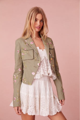 Dolisa Embroidered Military Jacket | OLIVE GREEN / 4
