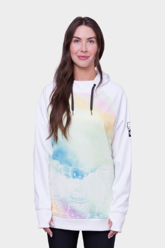 686 Women's Bonded Fleece Pullover Hoody | HELLO KITTY CLOUD TIE DYE / S