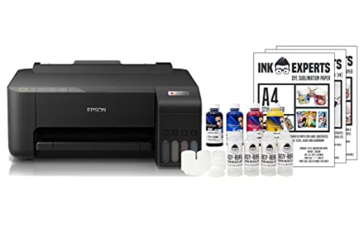 Ink Experts Dye Sublimation A4 Printer Bundle - Compatible with Epson ET1810 inc. Printer and Inktec Sublinova Inks