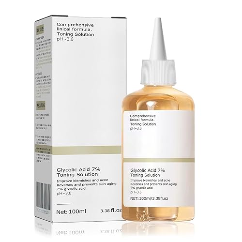 Glycolic Acid Toner, Glycolic Acid 7% Resurfacing Exfoliating Solution for Blemishes and Acne, Toner Suitable for Combination and Oily Skin, Pore Treatment (100ml) - White