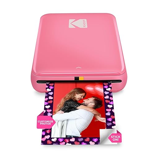 KODAK Step Instant Smartphone Photo Printer - Portable Mini Color Wireless Mobile Printer - Zink 2x3 Inch Sticky-Back Photos - Bluetooth Compatible with iOS & Android Devices - Fun Editing App - Pink - Pink - Printer