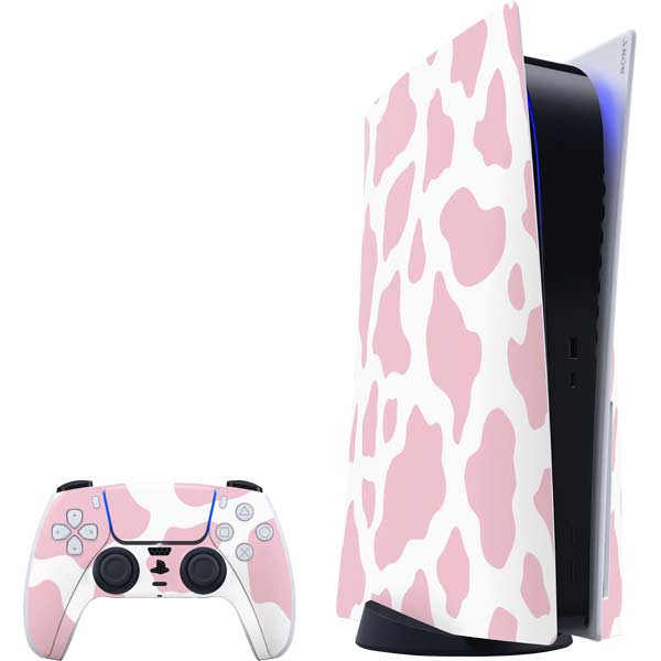 Pink Cow Print PlayStation PS5 Skins - PS5 Controller