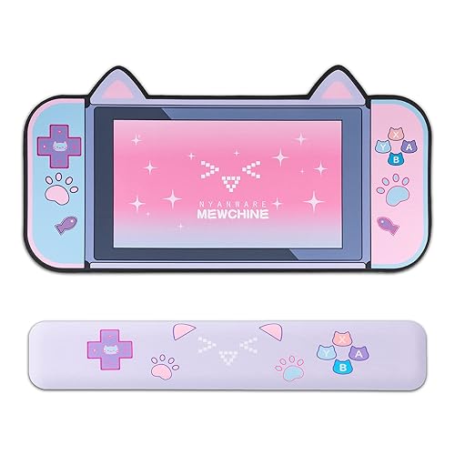 GeekShare Cute Wrist Rest Support Mouse Pad Set- Non-Slip Rubber Base and Lightweight Memory Foam Wrist Rest for Keyboard and Mouse, Perfect for Gaming,or Home Office Work(Mousepad & Wrist Rest)